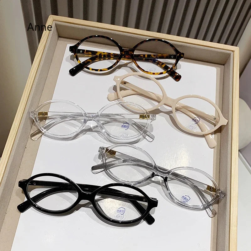Y2K Retro Oval Frame Glasses Women Female Sweet Cool Eyewear Trend Reading Computer Anti Blue Light Eyeglasses Myopia Glasses 251223