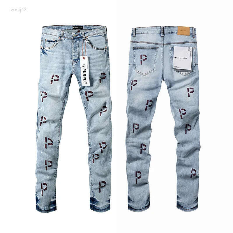 purple Jean Men Designer Vintage Yellow Mud Straight Brands Pants Y2k Hip Hop High purples Street Ripped Patch fashion Trendy Retro Straight-Leg purples Jeans f1b