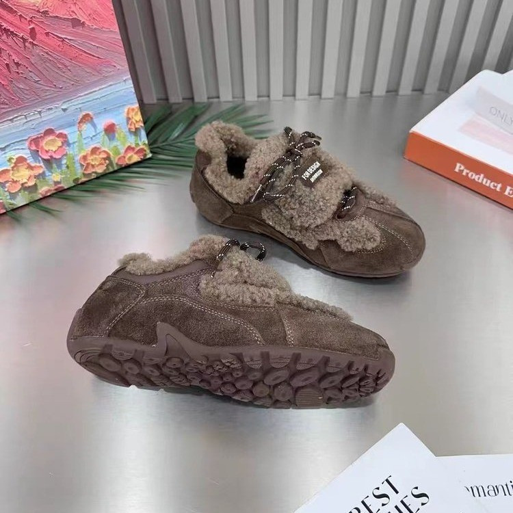 2025 Spring Thick-Soled German Training Shoes for Women, New Style Nubuck Leather Chunky Cute Casual Sneakers ddmythur