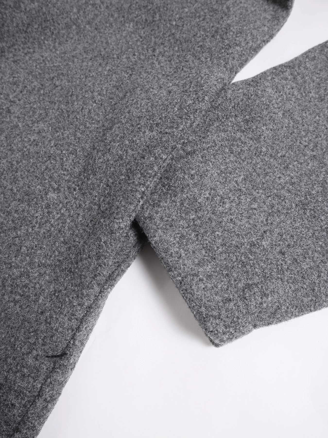 Womens Long Woolen Coat Casual Loose-Fitting Overcoat with Double Button Front Fall Winter Fashion Outerwear for WomenT251224