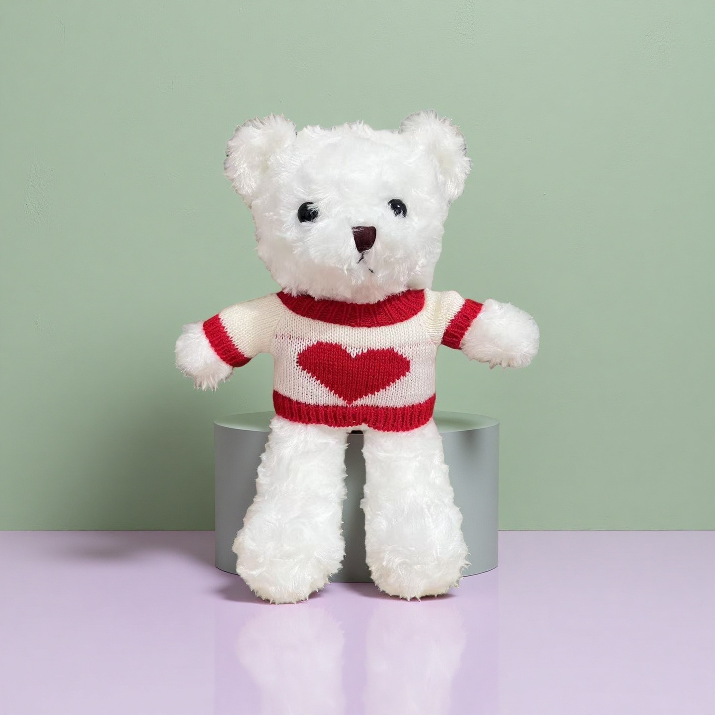 30 CM Viral Teddy Bear Bouquet Gift, Knit Sweater Plush Toy Valentine's Day, Cuddly Stuffed Animal for Hugging & Decoration W260306