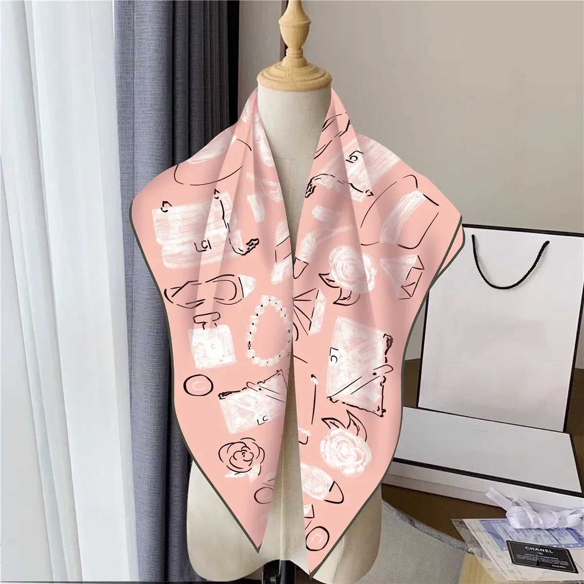 90Cm New Hat Bag Twill Silk Womens Travel Sunscreen Shawl Large Square Scarf Headscarf Wholesale Scarf for Women Y251224