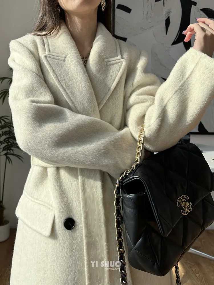 2025 Autumn Luxury Coat Double Brested Thickened Double-Sided Wool Coat Women Xlong Extended Suit Tie-Strap Jacket WomenT251224