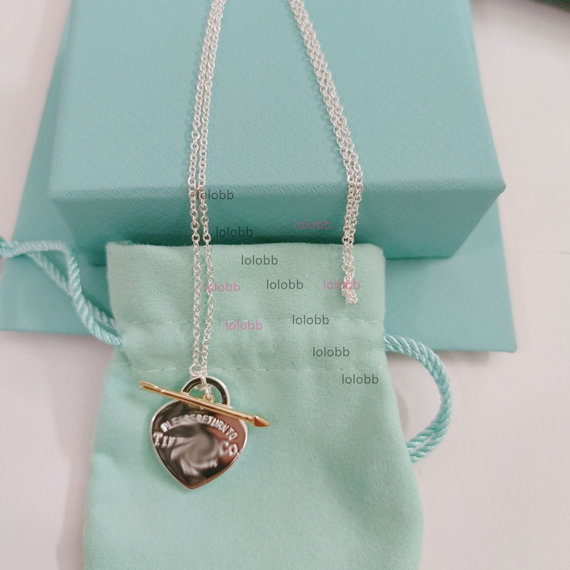 Designer Luxury Jewelry Women's Pendant Necklace 925 Sterling Silver Diamond Heart Letter Pendant Romantic New Year Gift tiffamy and co tiffanyx tiffanies R7SI