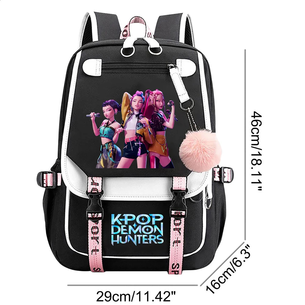 For Demon Hunters Backpack Slayer School Backpack Rumi Mira Zoey Fans Bag For Kids Boy Girl Teens Men Women Laptop Usb Port Bags 251217