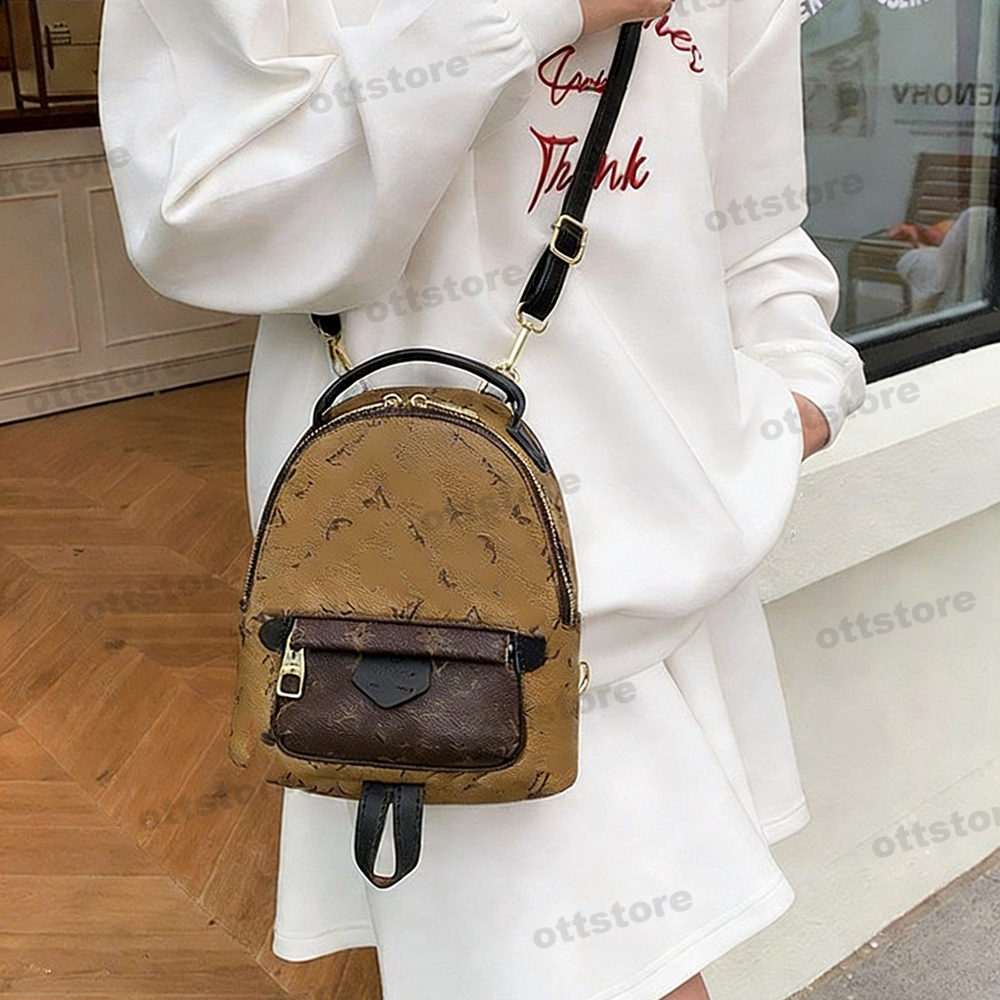 Designer Mini Backpack for Women Leather Backpacks Luggage Tote Bags Back Pack Metal Zipper Schoolbag Letter Bookbag Travel Bags Handbags Purse Rucksack