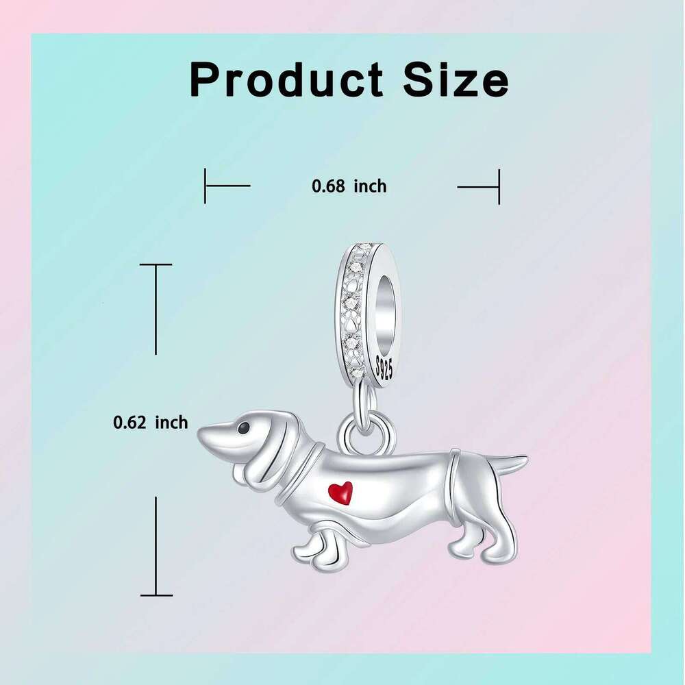 925 Sterling Silver Dachshund Puppy Sausage Dog Pendant Fit Original Charm Bracelets Women DIY Jewelry Gift X251224