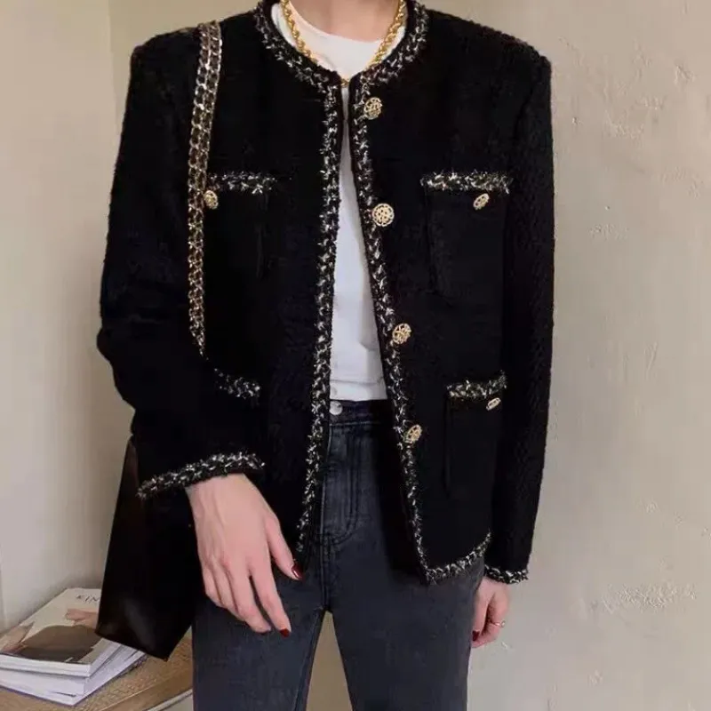 New design 2025 Light Mature French Coat for Women's Niche Spring New Style Autumn and Winter Stylish Slimming Versatile tweed free