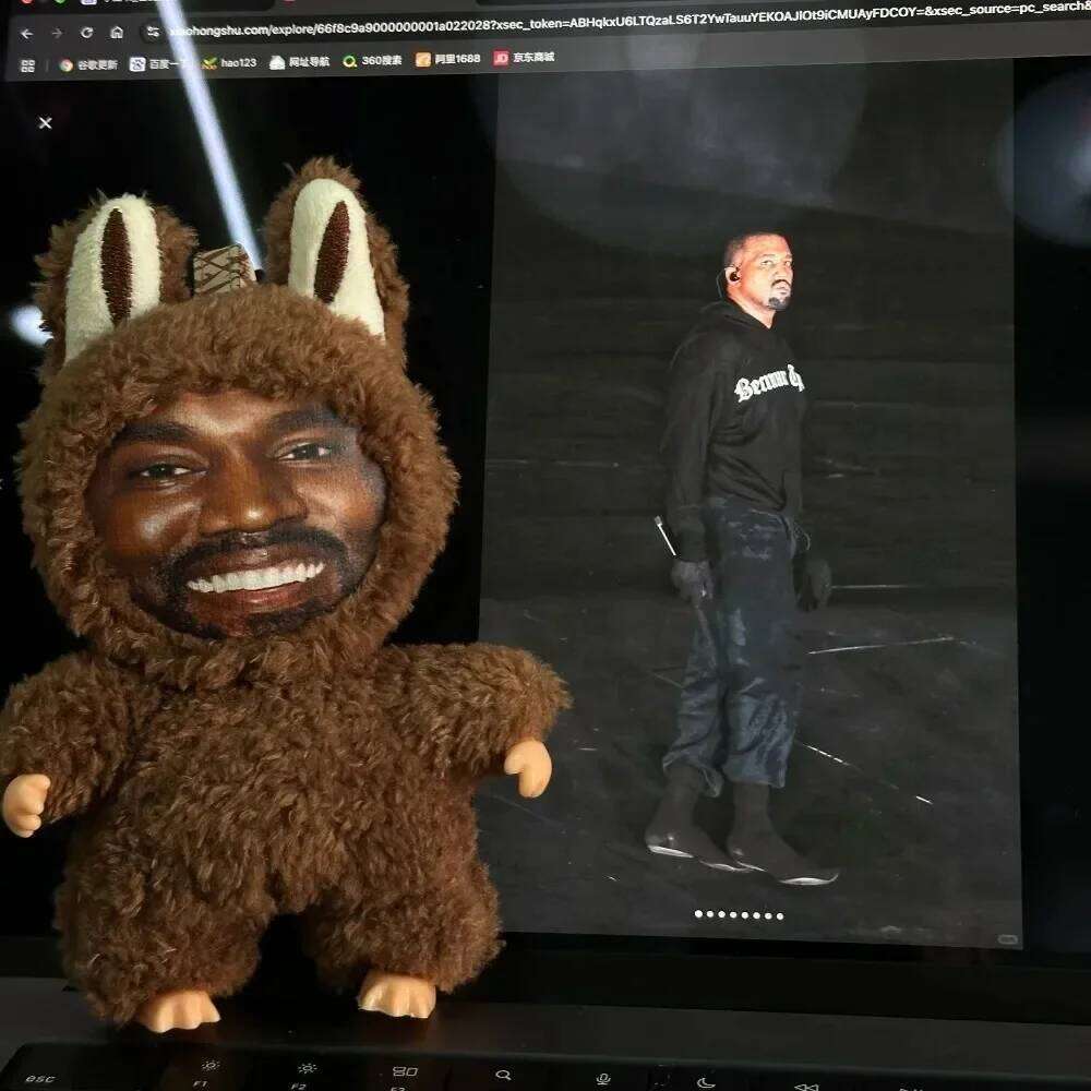 Custom Keychain Kanye West Hip Hop Rabbit Pendant Personalized Animal Key Ring Photo Upload Trendy Streetwear Accessory X251224