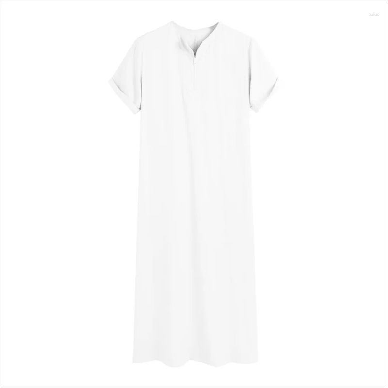 Ethnic Clothing Muslim Middle Eastern Arab Malaysian Men's Shirt Zip Robe