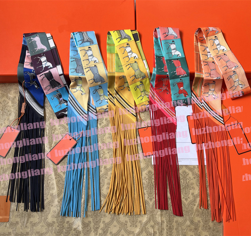 50 colors New Luxury Designers Design womens Scarves Silk Hair Scarf Headscarf cravat Bag decoration Fashion Accessories Tassel bag strap 130*5