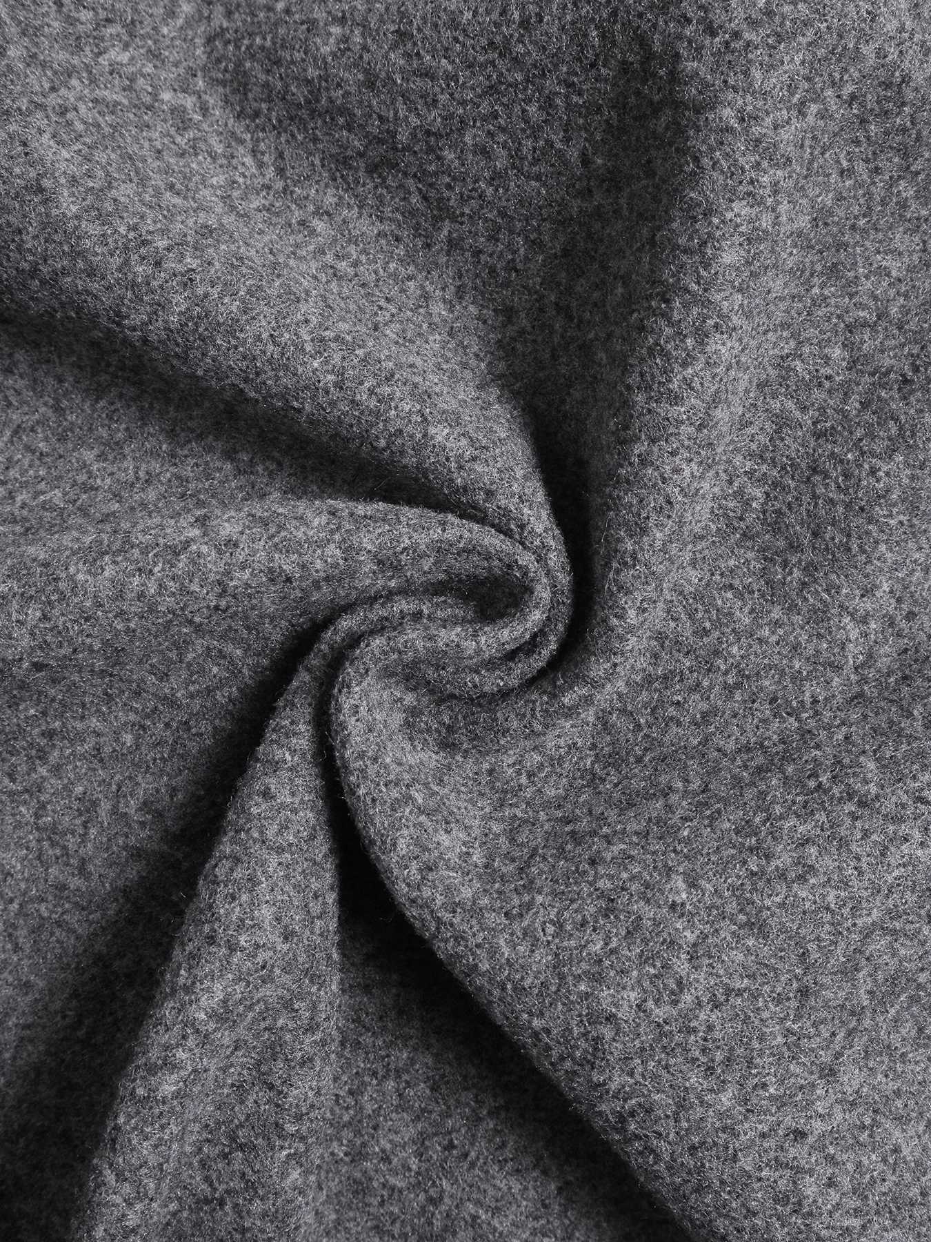 Womens Long Woolen Coat Casual Loose-Fitting Overcoat with Double Button Front Fall Winter Fashion Outerwear for WomenT251224