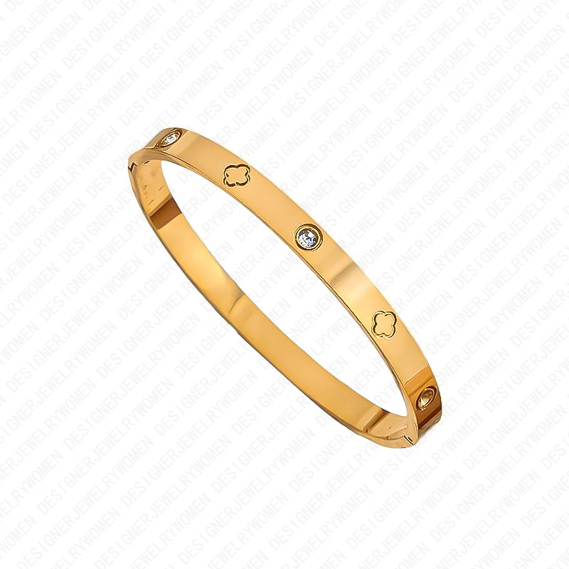 Designer Bracelet for Women Diamond Bangle 18K Gold Plated Bangles Luxury Jewlery Designer for Women Sparkling Elegant Gift Premium