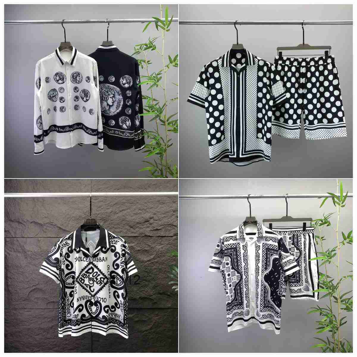 Luxury Designer Mens Dress sleeve Shirts New Fashion pattern Summer Casual Print Shirt Mens sl dolce e gabannas dg gabannas gabbanna gabbanas dolcegabbanna RH80