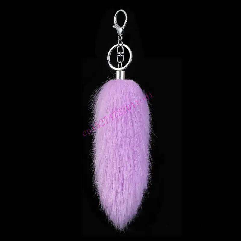 M76B Handmade Faux Animal Tail Key Holder Stylish Bag Decoration Backpack Ornament X251224