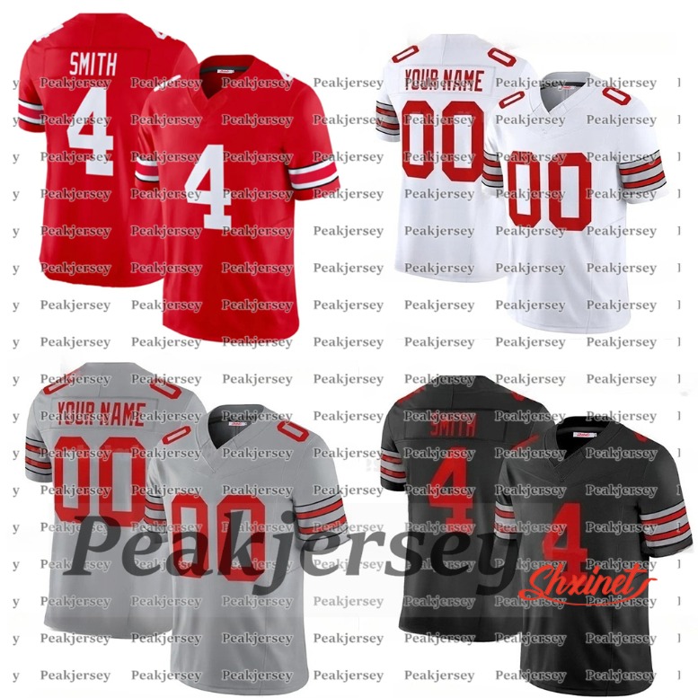 4 Jeremiah Smith Ohio States shxinet College Jersey Jack Sawyer Will Howard Caleb Downs Treveyon Henderson Simon Denzel Burke Miyan 11 Smith-Njigba 10 Sayin