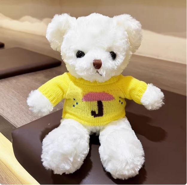30 CM Viral Teddy Bear Bouquet Gift, Knit Sweater Plush Toy Valentine's Day, Cuddly Stuffed Animal for Hugging & Decoration W260306