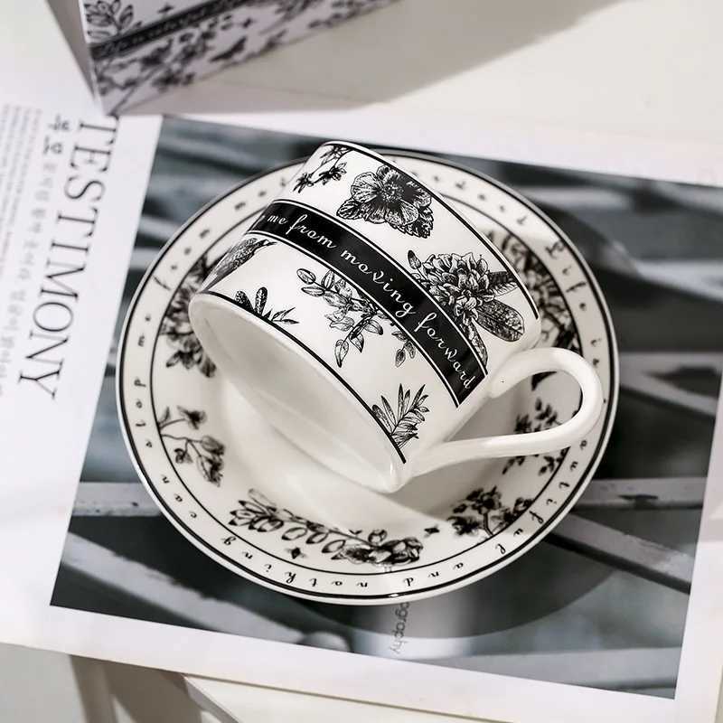 Retro Pinellia Flower Coffee Cup Plate Set High Quty Mug with Hand Gift High Appearance Tea Cup High Temperature Resistant C251224