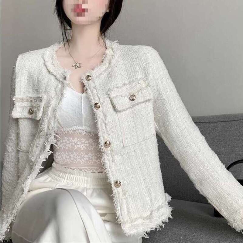 Short Coat Womens Tweed Style Designer Luxury Spring Autumn Lined Stylish New French Style Elegant Socialite High-end