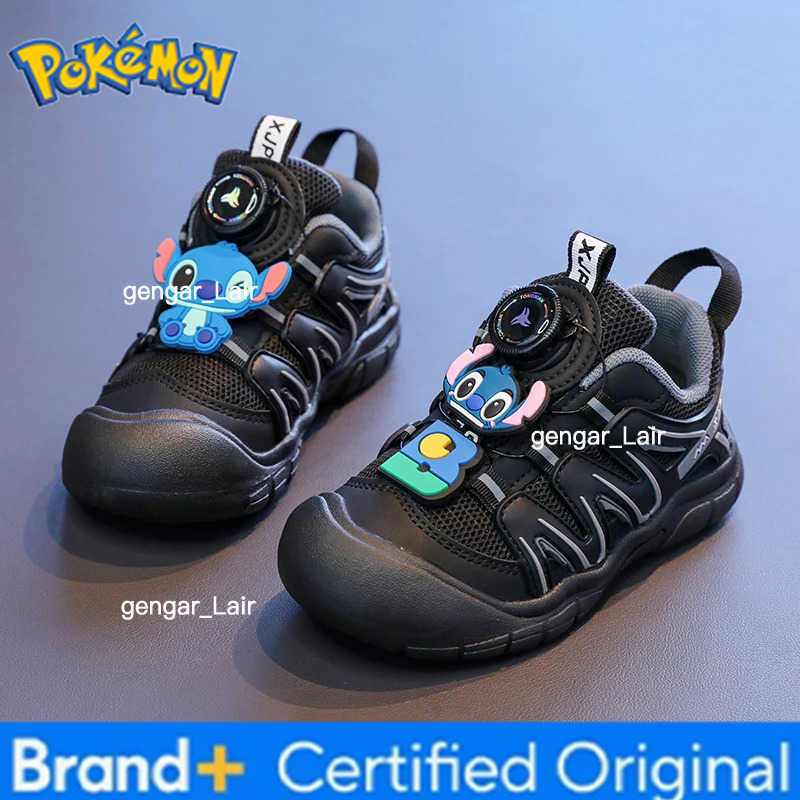 Pokemon Child Casual Sport Shoes New Pikachu Sneakers Kids Tennis Shoes Boy Outdoor Hiking Shoes Rotating Buckle Summer Breathable W251224