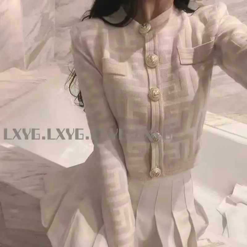 Spring Autumn Jacket Women Knitted Cardigan Cropped Cardigan Highend Luxury Designer Clothes Short Tops Sweater Trend Coats