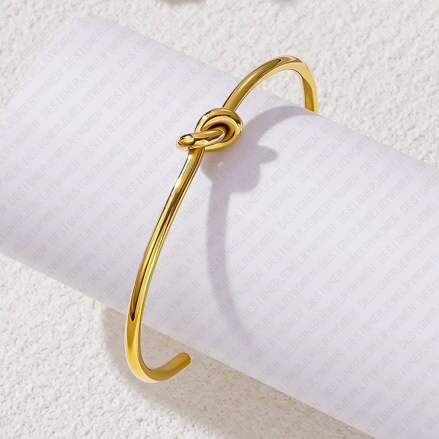 Designer Bracelet for Women Stainless Adjustable Bangle Knotted Bangles Luxury Jewlery Designer for Women Elegant Timeless Gift Premium