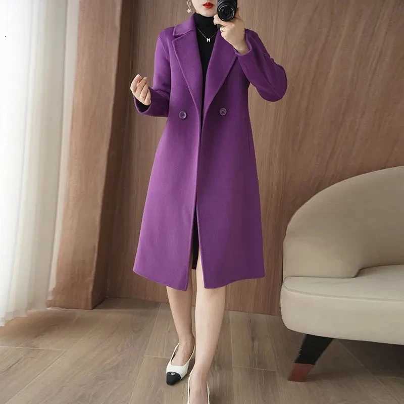 100 Pure Wool Double Sided Cashmere Jacket Women Outer Wear Loose l Professional Coat New Autumn Winter Woolen Windbreaker CoatT251224