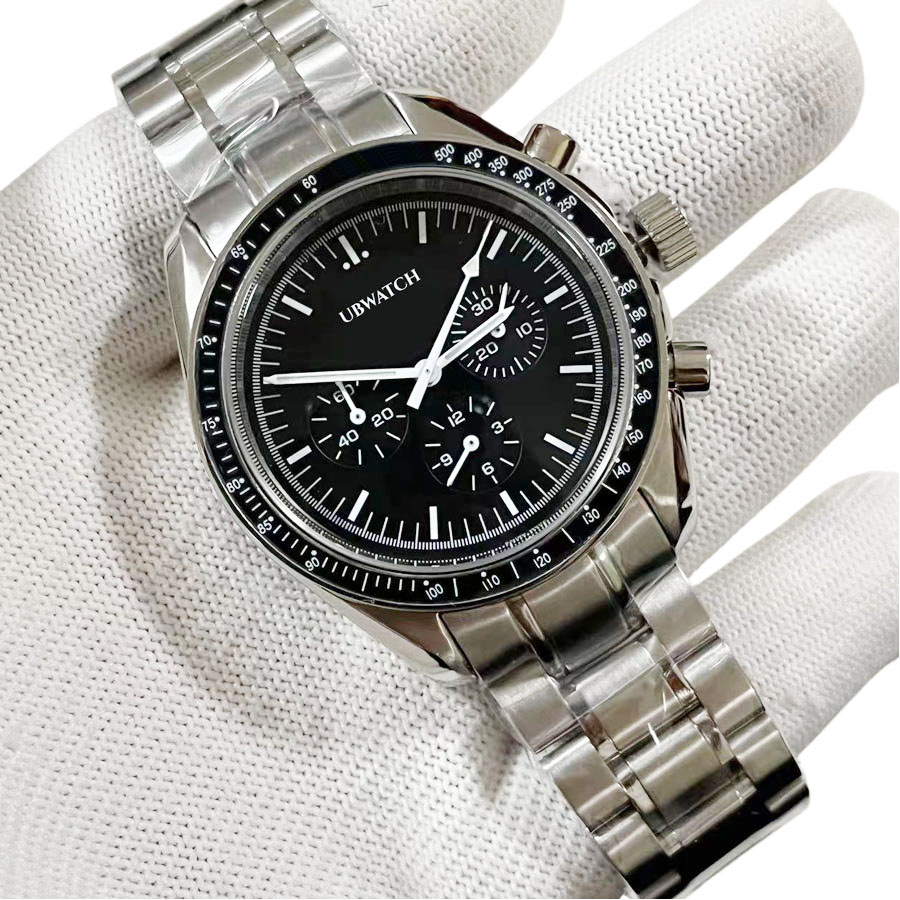 jason007 O1 Moon Japan VK63 Quartz Moon Chronograph Full Function Mens Watch Stainless Steel Luxury Wristwatches