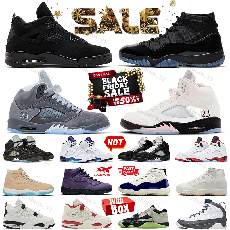 5s 11s 4s With box designer Outdoor Shoes 2025 Gamma Black Cat LegendBlue Wolf Grey Flight Club Grape Fire Red Black Metallic Reimagined Men shoes Basketball trainers