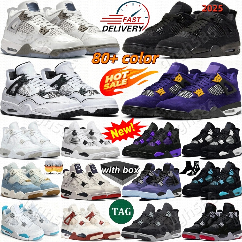 4 Baketball Shoe For Men Women 4 Sneaker 11 Military Black Cat Pine Green Seafoam White Oreo Red Thunder Unc Bred Cacao Medium Olive Sail Men Trainer