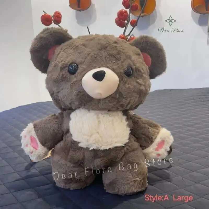 Y2k Cute Plush Brown Bear Backpack Kawaii Soft Animal Knapsack High Quality Lolita Furry Shoulder Bag Fashion Girl Birthday Gift L251223