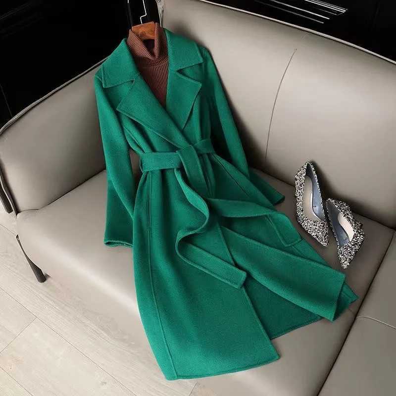 New Fashion Woolen Coat and Jackets Women Autumn Casual Slim Solid Color Elegant Long Coats Clothing T251224