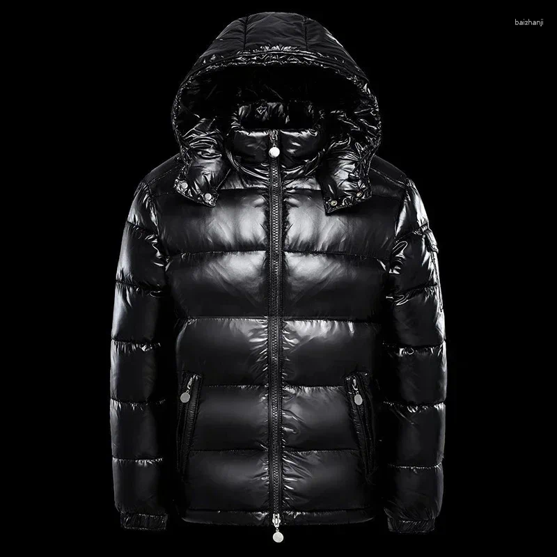 Men's Down Winter Mens Clothing Shiny Brand Parkas Coats Man Mountain Ski Cotton Thermal Men Thick Windbreaker Hooded
