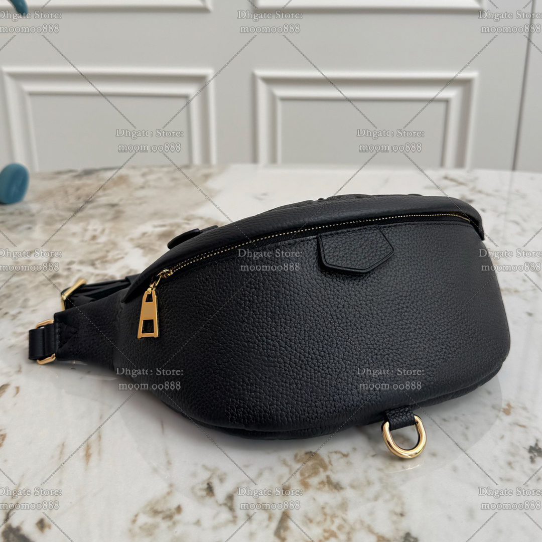 12A All-New Mirror Quality Designer Bumbag Bag 37cm Embossed Handbags for Women Men Genuine Leather Shoulder Bag Black Crossbody Purse M44812