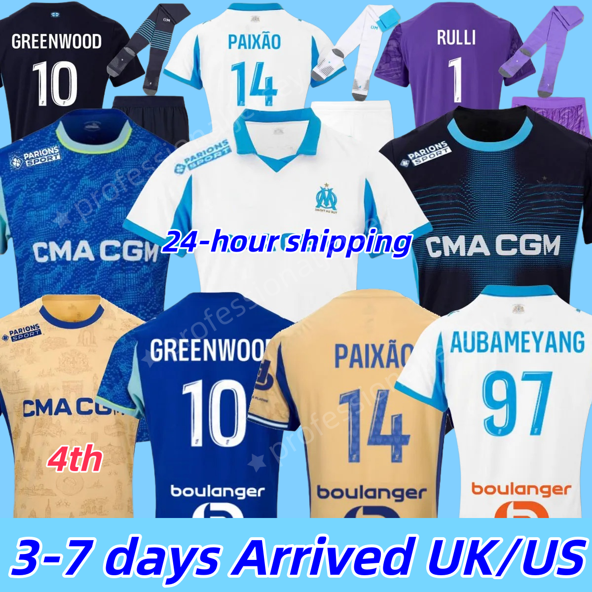 MArseIllE football 25 26 maillot de foot GREENWOOD soccer jersey PAVARD MEDINA PAIxao MAUPAY OUNAHI harit home 4th OM man KIDS football shirt hommes enfants ANGEL