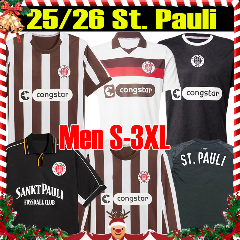 4XL 2025/26 ST Pauli SOCCER JERSEYS ST.Pauli GUILAVOGUI #27 SAAD #26 AFOLAYAN #17 PAQARADA 23 MEDIC 25 26 Holstein Kiel home away JERSEY FOOTBALL shirts