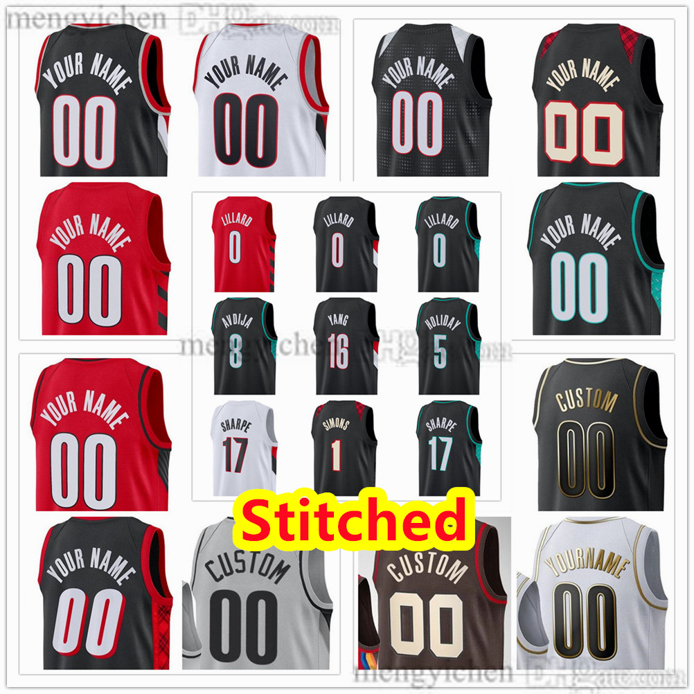 Stitched Men's XS-4XL Basketball Jersey Damian 0 Lillard Shaedon 17 Sharpe Yang 16 Hansen Donovan 23 Clingan Deni 8 Avdija Jrue 5 Holiday Jerami 9 Grant Clyde 22 Drexler