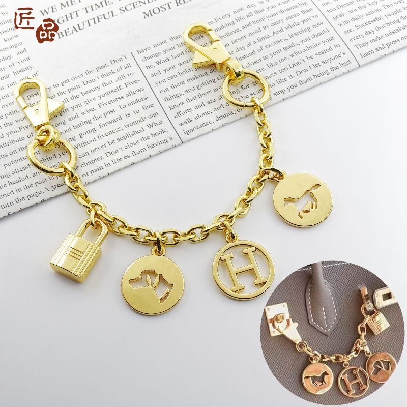 Bag Charms Metal Pendant Decorative Chain Accessories Pendant Gold Chain Pendant Women's Bag Accessories Multi-size Pendant