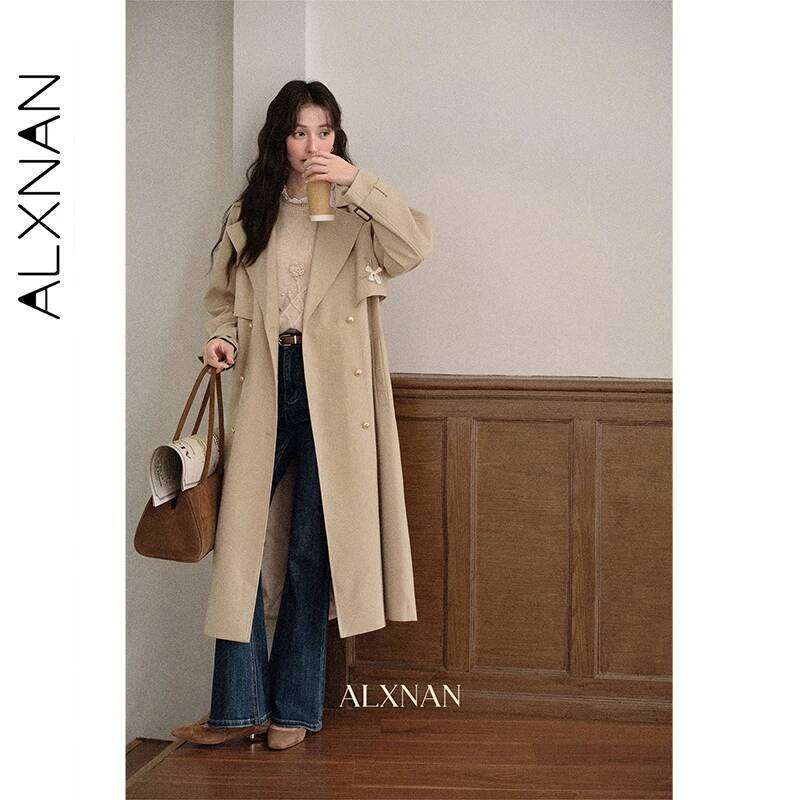 ALXNAN Vintage Blue Flared Women's High-waist Slim-fit Cotton Denim Jeans 2025 Autumn Winter Casual Female Pants L57012 X251224