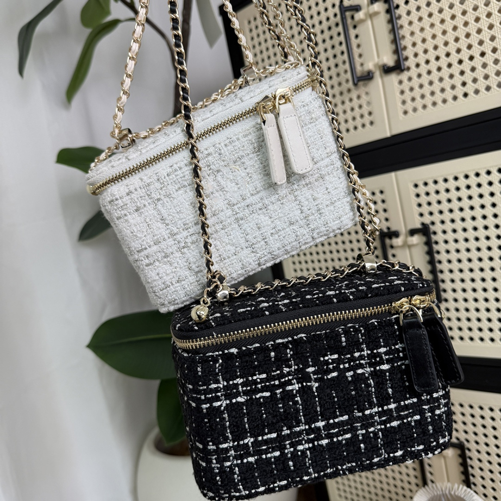 Desinger Lady Women Woolen Vanity Bag Pattern C Cosmetic Brush Bucket Beauty Lipstick Organizer Box Phone Shoulder Bag Box Storage Box