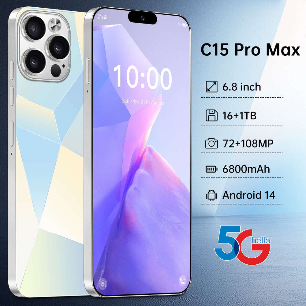 Famous brand hot selling C15ProMax cross-border smart 5G phone 16+1T Android phone source factoryCKS