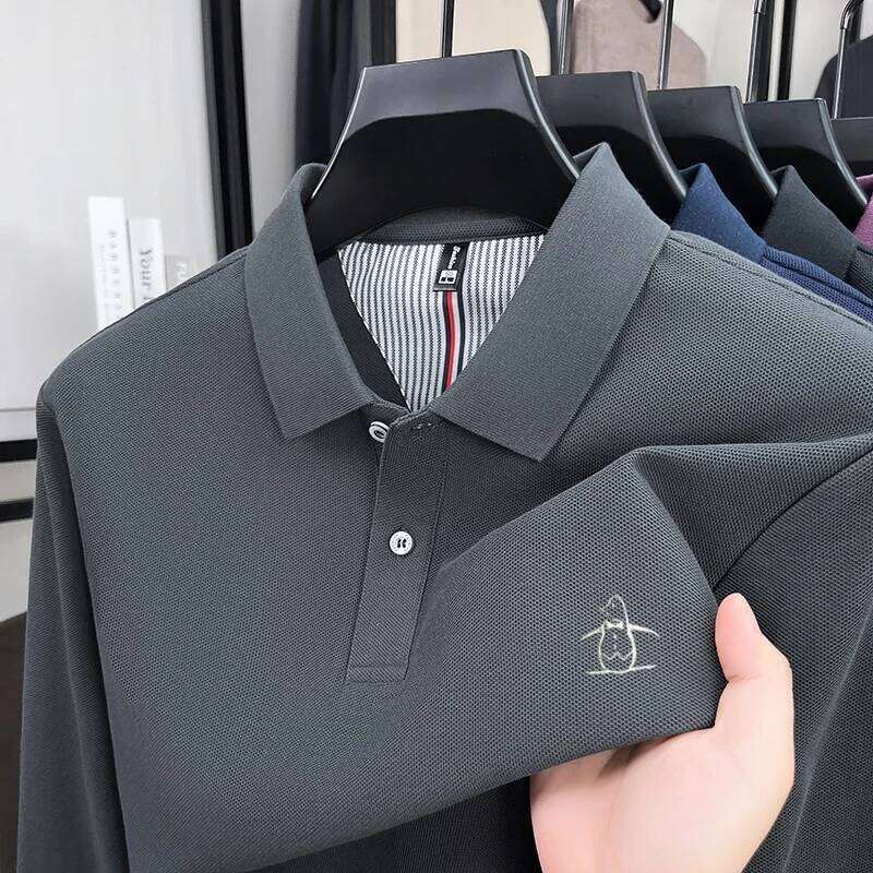 POLO Hot selling 2025 autumn winter new exquisite penguin embroidery top men brand comfortable and casual long sleeved polo shirt X251224 - view 3