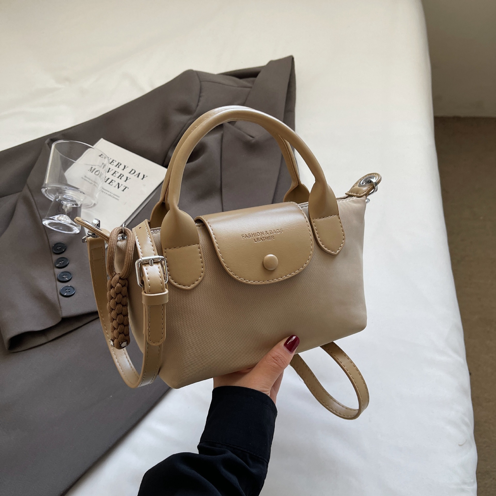 Free shipping multi-color mini tote bags durable lightweight fabric adjustable detachable strap roomy interior versatile daily wear practical small handbags bags