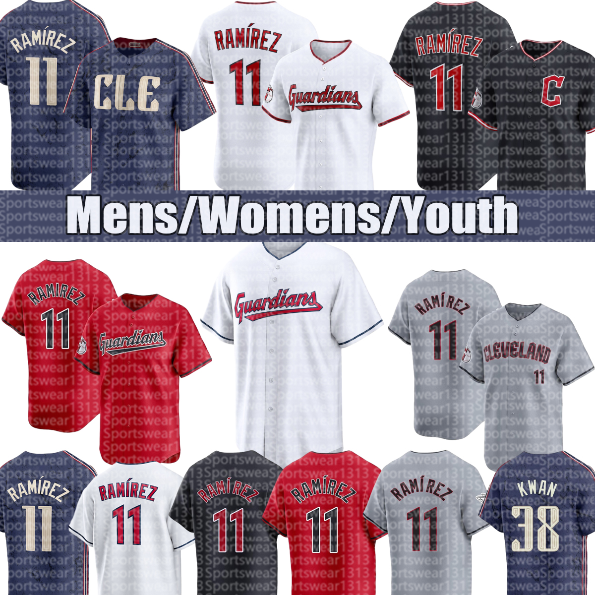 11 Jose Ramirez Clevelands jersey Guardians jersey Shane Bieber Josh Naylor Andres Gimenez Tanner Bibee Bo Naylor Kyle Manzardo Baseball Jersey