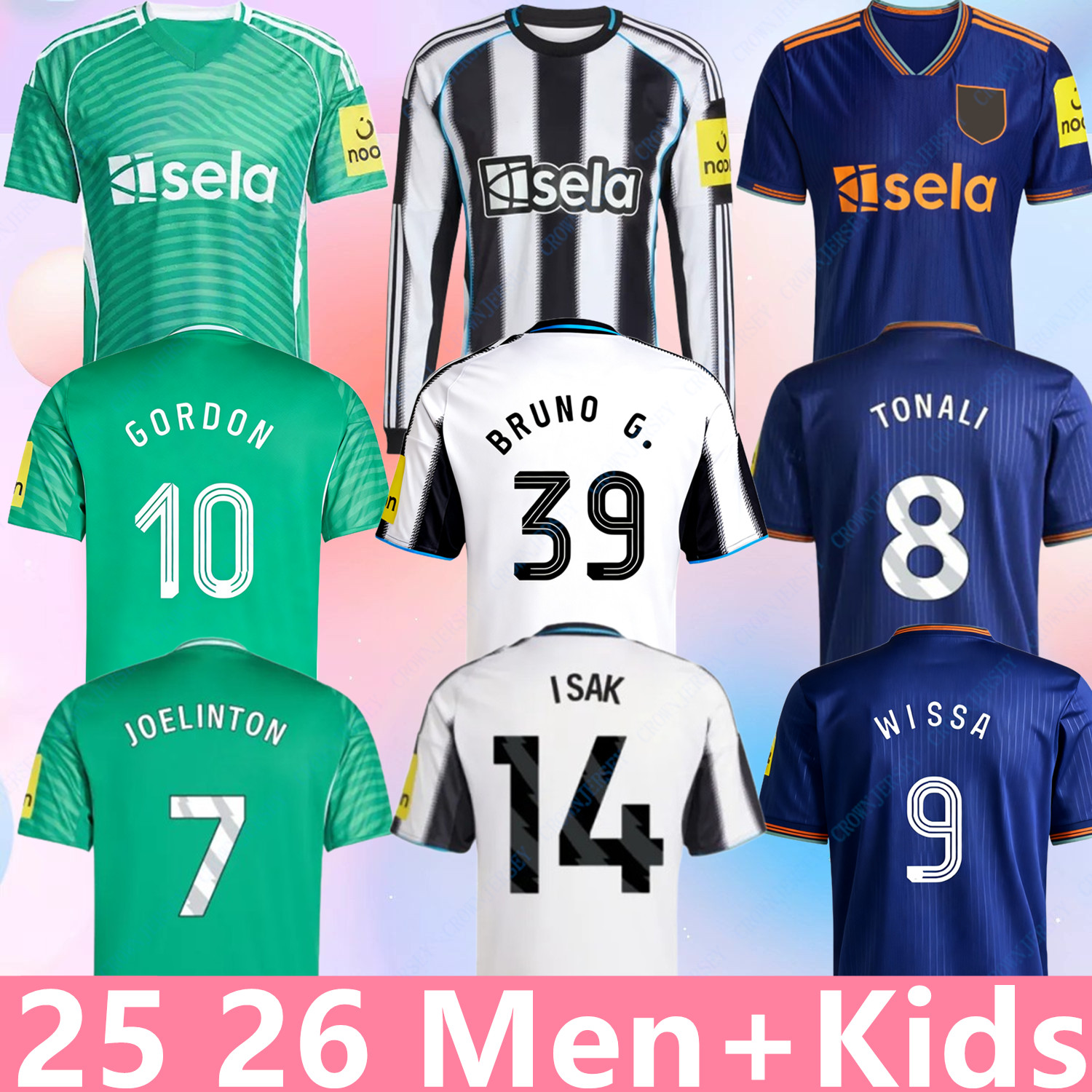 NewcAstled UnitEd 25 26 Soccer Jerseys BRUNO G. ELANGA GORDON J.RAMSEY TONALI LIVRAMENTO ISAK WOLTEMADE WISSA BARNES Jersey Football Shirt Kit Kids Nufc Long Sleeves