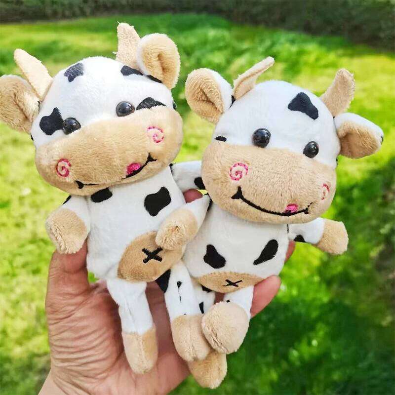 1PCS New Soft Cow Dolls Plush Toy Women Bag Animal Keychain Cute Pendant Decoration Key X251224
