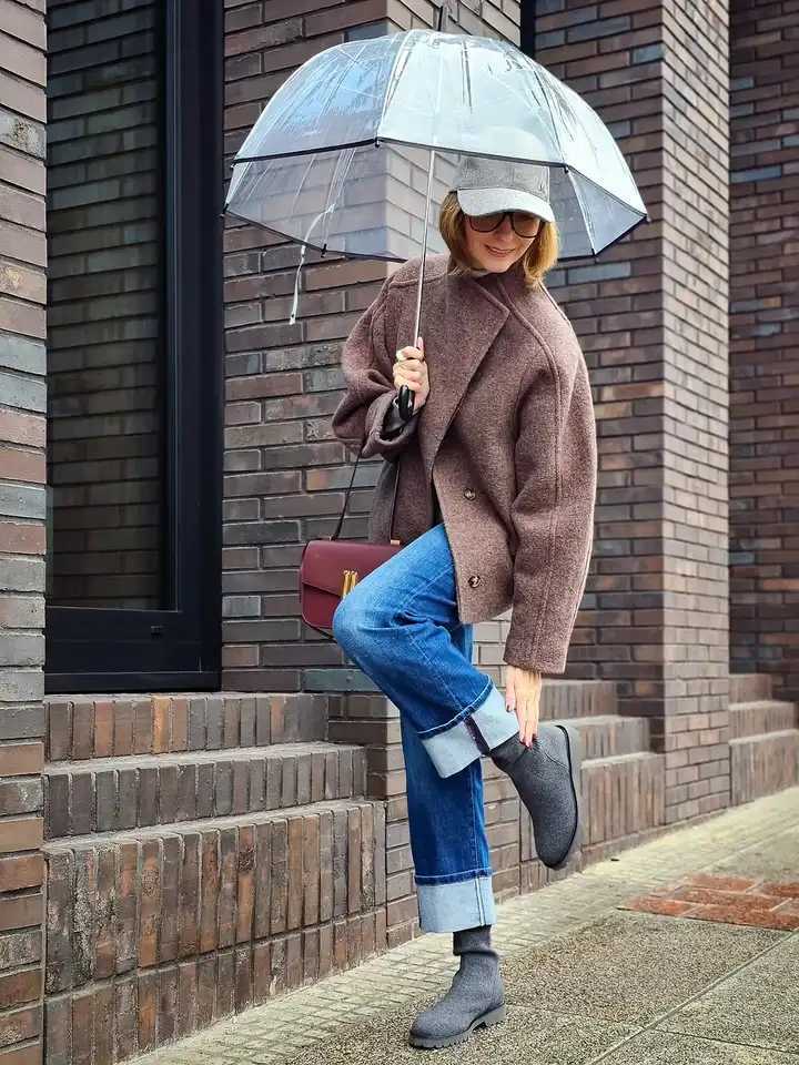 Women Elegant Stand Collar Woolen Overcoat Casual Full Sleeve Single Breasted Loose Short Coats Lady Commute Office OuterwearT251224