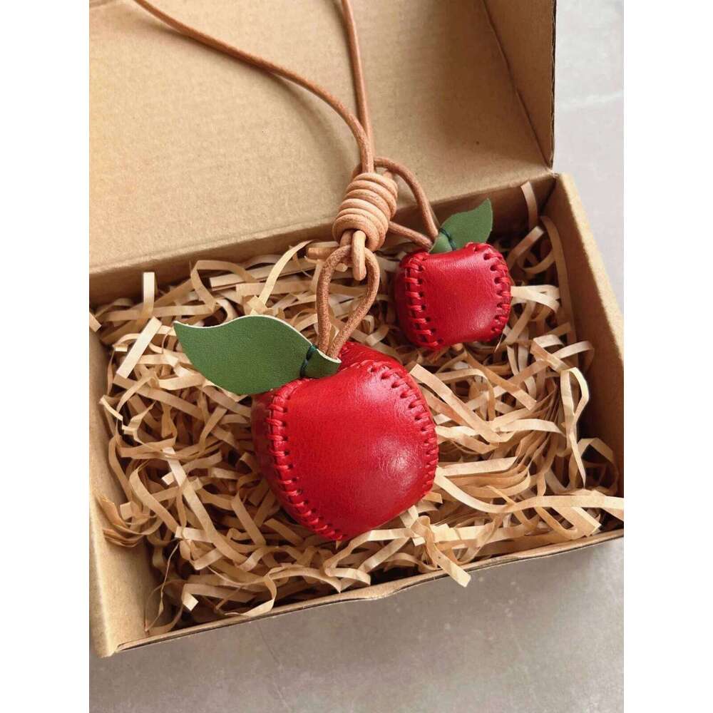 Genuine Handmade Pendants Suitable for Bags Handbag Backpacks,Cute Leather Bag Charms Fruit Keychain Accessories X251224