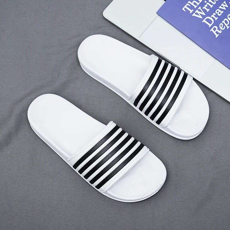 Men's Summer Fashion Outdoor Couple Striped Thick Non-Slip Slide Sandals Ins Trend Bathroom Soft Sole Cool Slippers