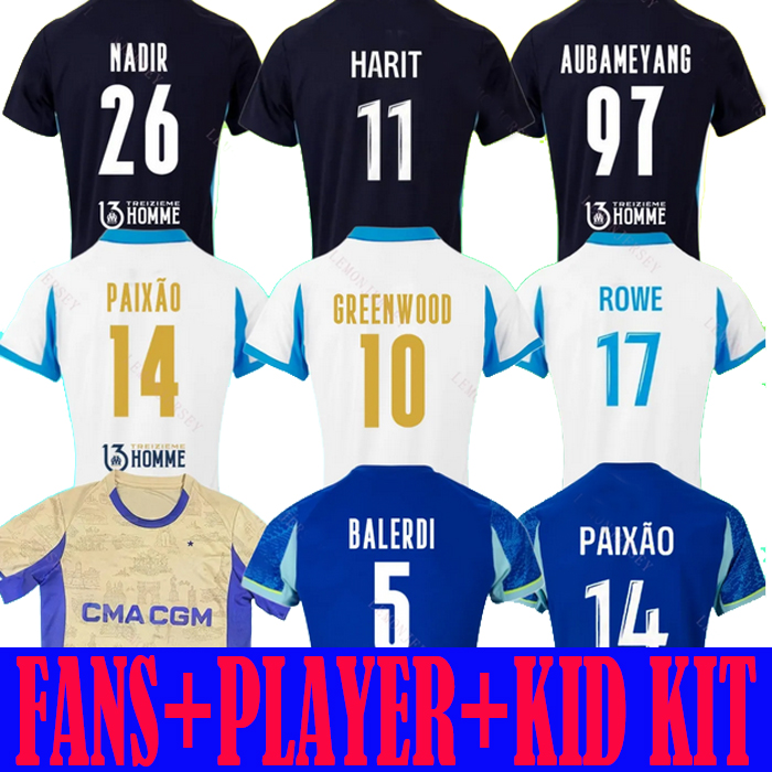 25 26 maillot de foot GREENWOOD marseilL e Soccer jersey Anniversary 4th GOUIRI OUNAHI harit 2025 2026 OM Men Kids football shirt hommes enfants NDIAYE